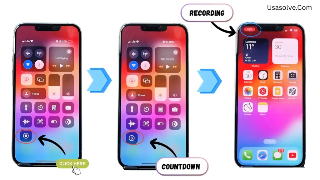 Start Recording on Iphone