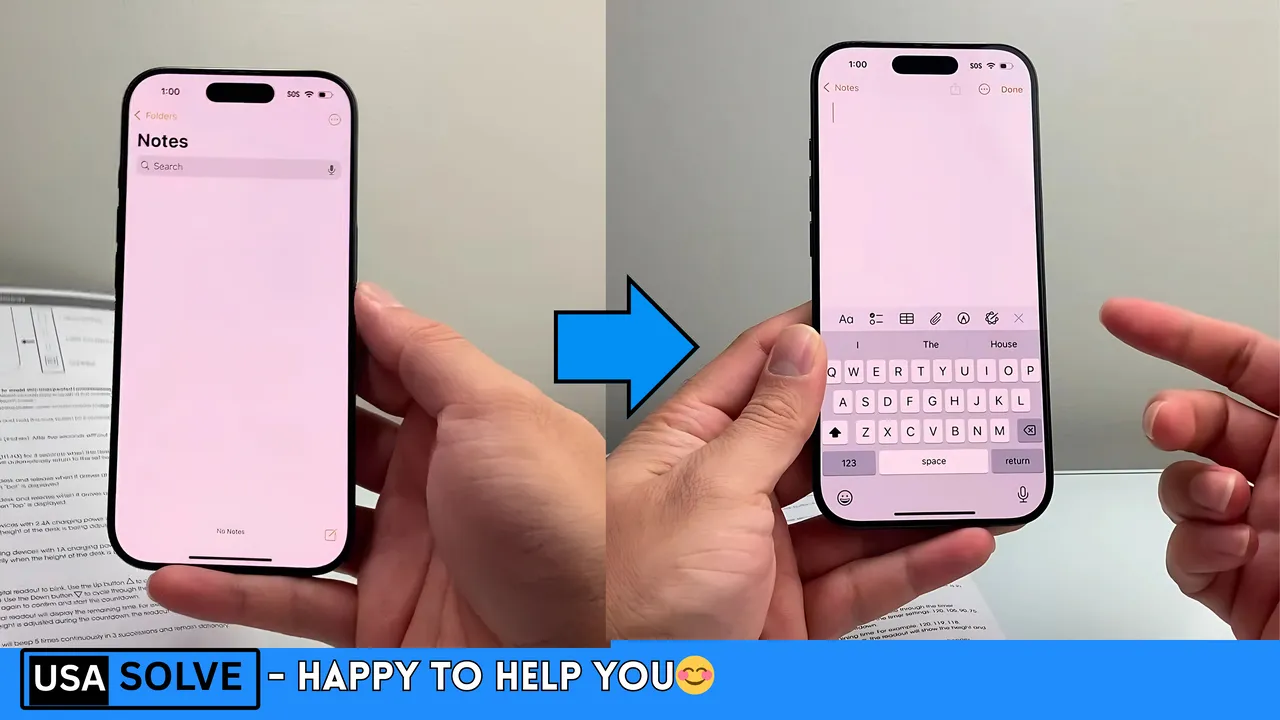 Open Notes App & Create New Note